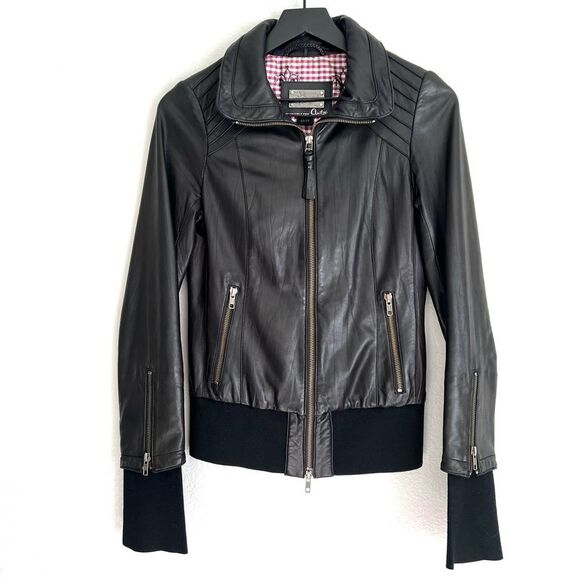 Mackage Aritzia Lamb Leather Jacket Size XS Black - Picture 1 of 12